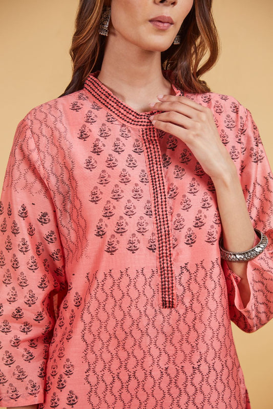 Black Pink Classic Kurta Set