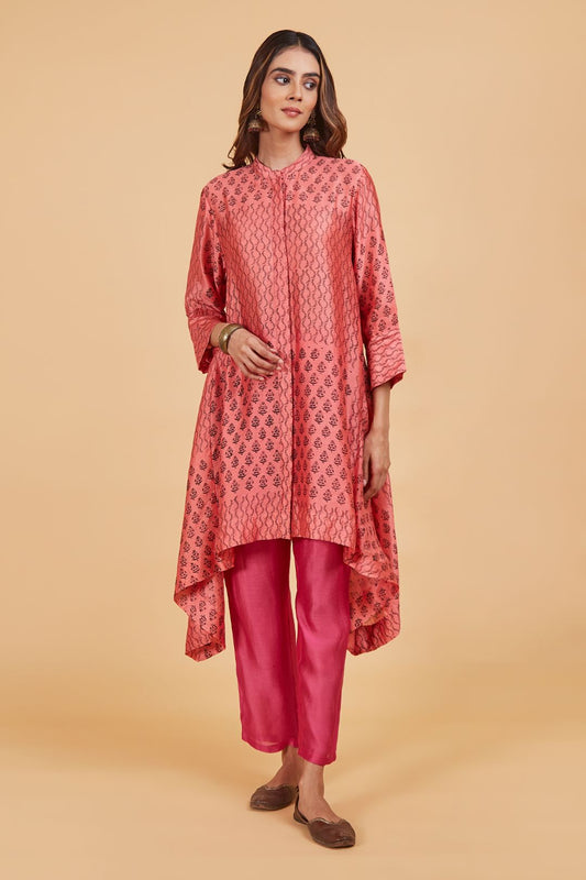 Black Pink Short Kurta Set