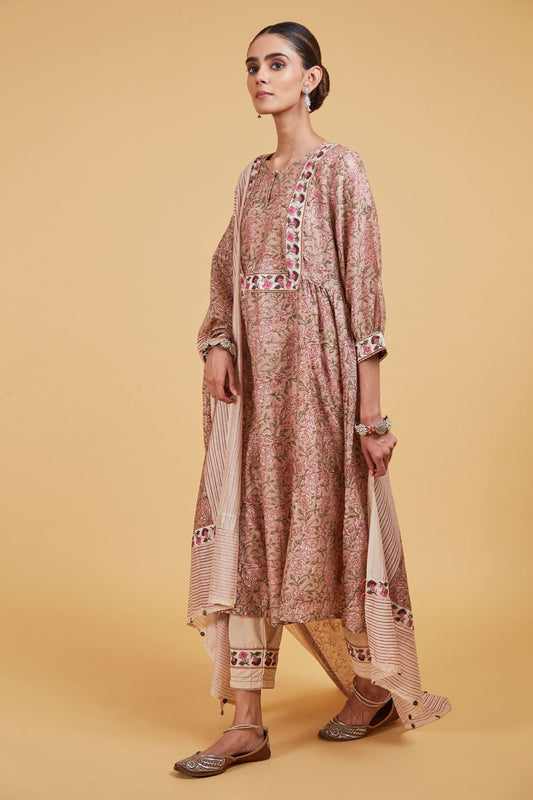 Pink Jaal Forest Kurta Set