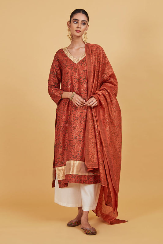 Kantha Silk Kurta Set