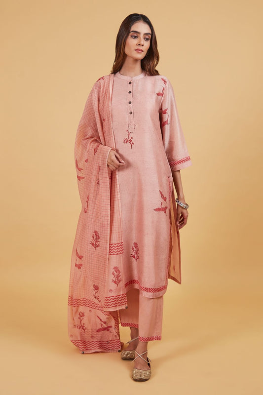 Red Bird Classic Kurta Set